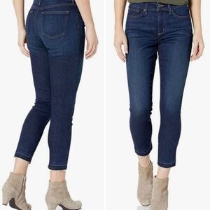 NYDJ Alina Ankle Skinny Dark Wash Jegging Crop Frayed Not Your Daughters Jeans 2